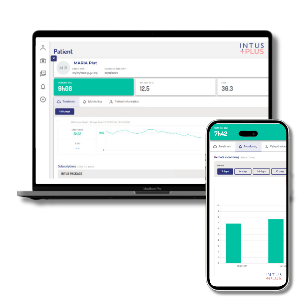 Intus Plus CPAP Therapy Remote Monitoring on smart devices | Intus Healthcare