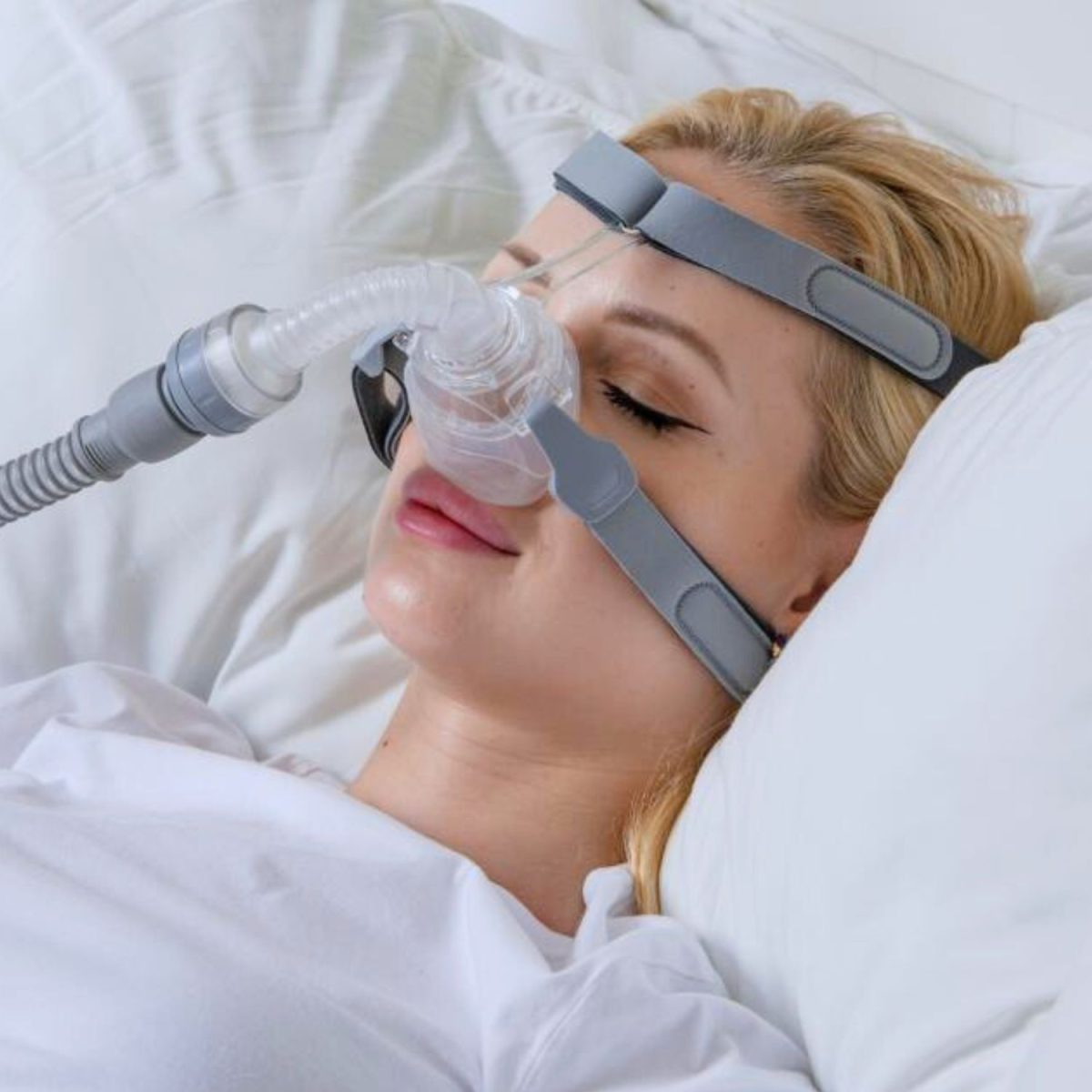 BMC N5H Nasal CPAP Mask on women | Intus Healthcare